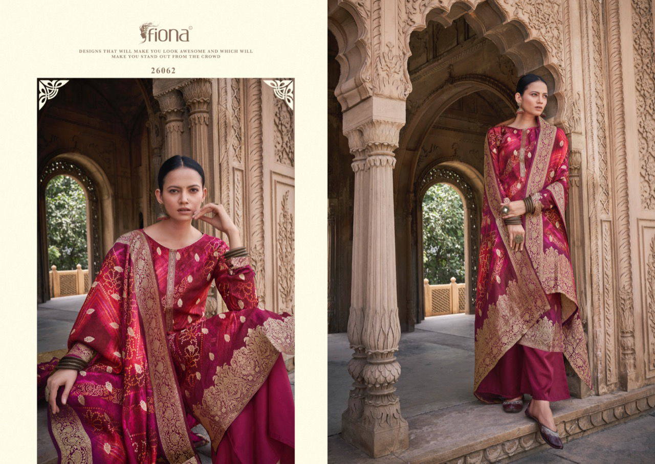 Fiona Bandhej Dola Silk Printed Designer Facy Wear Salwar Kameez Collection